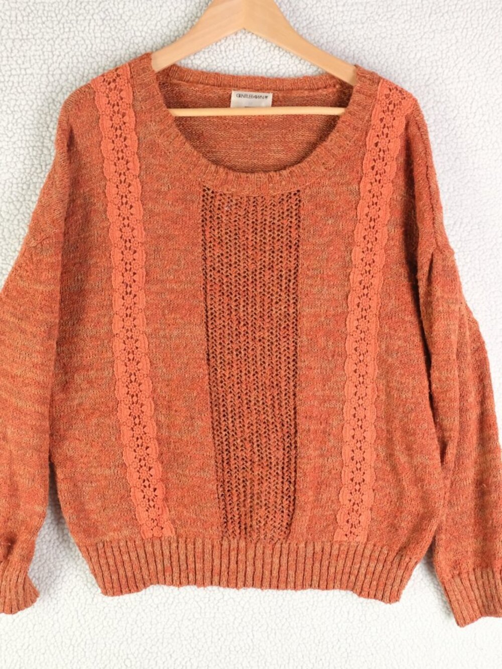 Gentlefawn Sweater Womens Medium Red Brown Knit Cottagecore Grandma Crochet